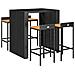 Set Bar Giardino 5 Pz Nero Polyrattan E Legno Massello Acacia - Foto miniatura 2