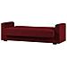 Divano Letto Pinto, Divano Letto Contenitore Lineare A 3 Posti, Sofà Da Soggiorno In Tessuto Imbottito Con Apertura Click-clack, 212x80h87 Cm, Rosso - Foto miniatura 4