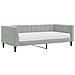 Divano Letto Con Materasso Grigio Chiaro 90x190 Cm In Velluto - Foto miniatura 1