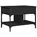 Tavolino Da Salotto Nero 70x50x50cm Legno Multistrato Metallo - Foto miniatura 2