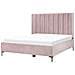 Letto Matrimoniale Con Contenitore Velluto Rosa 180 X 200 Cm Sezanne - Foto miniatura 4