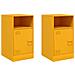 Comodini 2 pz Giallo Senape 34,5x39x62 cm in Acciaio - Foto miniatura 1