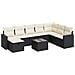 Set Divani da Giardino 9 pz con Cuscini Nero in Polyrattan - Foto miniatura 1