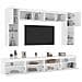 Set Mobili TV a Muro 8 pz con Luci LED Bianco - Foto miniatura 5