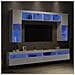 Set Mobili TV a Muro 8 pz con Luci LED Bianco - Foto miniatura 8