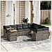 Set Divano Da Giardino 10 Pz Con Cuscini Grigio In Polyrattan - Foto miniatura 1
