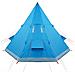 Tenda da Campeggio Tipi per 4 Persone Blu Impermeabile - Foto miniatura 8