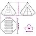 Tenda da Campeggio Tipi per 4 Persone Blu Impermeabile - Foto miniatura 10