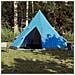 Tenda da Campeggio Tipi per 4 Persone Blu Impermeabile - Foto miniatura 3