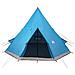 Tenda da Campeggio Tipi per 4 Persone Blu Impermeabile - Foto miniatura 5