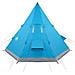 Tenda da Campeggio Tipi per 4 Persone Blu Impermeabile - Foto miniatura 7