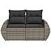 Divano Da Giardino Con Cuscini 2 Posti Grigio In Polyrattan - Foto miniatura 3