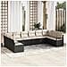 Set da giardino  da 10 pezzi con cuscini Nero Polyrattan, Divano da giardino  a due posti con cuscini Nero Polyrattan - Foto miniatura 2