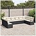 Set da giardino  da 10 pezzi con cuscini Nero Polyrattan, Divano da giardino  a due posti con cuscini Nero Polyrattan - Foto miniatura 3