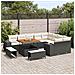 Set Divano Giardino Set di 5 Nero Rattan Grande - Foto miniatura 3