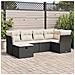 Set Divano da Giardino 6 pz con Cuscini Nero in Polyrattan - Foto miniatura 2