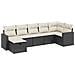 Set Divani da Giardino con Cuscini 7pz Nero Polyrattan - Foto miniatura 1