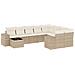 Set Divano da Giardino 10 pz con Cuscini Beige in Polyrattan - Foto miniatura 1