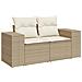 Set Divano da Giardino 10 pz con Cuscini Beige in Polyrattan - Foto miniatura 3