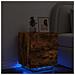Comodino con Luci LED Rovere Fumo in Legno Multistrato - Foto miniatura 2