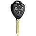 Guscio Chiave Auto Nero Abs Compatibile Con Toyota Camry Corolla - Sostituzione Telecomando - Foto miniatura 3
