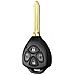 Guscio Chiave Auto Nero Abs Compatibile Con Toyota Camry Corolla - Sostituzione Telecomando - Foto miniatura 4