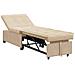 Divano letto Crema 67 x 194 x 82 cm Tessuto in microfibra - Foto miniatura 1
