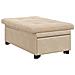 Divano letto Crema 67 x 194 x 82 cm Tessuto in microfibra - Foto miniatura 4