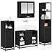 Set di mobili per il bagno 4 pcs Rovere Nero Legno multistrato - Foto miniatura 3