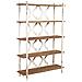 Scaffale In Legno Marrone E Bianco Con 5 Ripiani 120x42,5x190h Cm - Foto miniatura 1