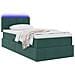 Letto con contenitore e LED Verde Scuro 90 x 190 cm Velluto - Foto miniatura 3