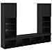 Unità a muro per TV con LED 5 pcs Rovere Nero Legno multistrato - Foto miniatura 1
