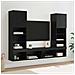 Unità a muro per TV con LED 5 pcs Rovere Nero Legno multistrato - Foto miniatura 2