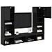 Unità a muro per TV con LED 5 pcs Rovere Nero Legno multistrato - Foto miniatura 3