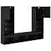 Unità a muro per TV con LED 5 pcs Rovere Nero Legno multistrato - Foto miniatura 9