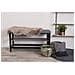 Panchina Padova Grigia Con Cuscino E 2 Ripiani, Gambe Nere, 100 Cm - Foto miniatura 5