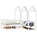 Set Dormeuse e Panca con Tetto Bianco 80x200cm Massello Pino - Foto miniatura 1