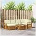 Set divani 7 pcs Naturale e Crema Legno di Acacia Massello - Foto miniatura 2