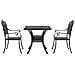 Set di Tavolo da Giardino 3 pcs Nero Alluminio pressofuso - Foto miniatura 6
