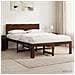Letto matrimoniale con testiera ROSTOCK Marrone Scuro - Foto miniatura 4
