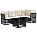 Set Divano da Giardino 6 pz Nero polyrattan - Foto miniatura 1