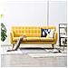 Divano A 3 Posti In Stoffa Imbottito 172x70x82cm Giallo - Foto miniatura 1