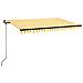 Tenda da Sole Retrattile Manuale LED 450x350 cm Giallo Bianco - Foto miniatura 1