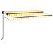 Tenda da Sole Retrattile Manuale LED 450x350 cm Giallo Bianco - Foto miniatura 5