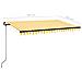 Tenda da Sole Retrattile Manuale LED 450x350 cm Giallo Bianco - Foto miniatura 6