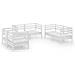 Set Divani Da Giardino 6 Pz Bianco In Legno Massello Di Pino - Foto miniatura 1