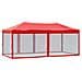 Tenda Per Feste Pieghevole Con Pareti Laterali Rosso 3x6 M - Foto miniatura 2