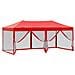 Tenda Per Feste Pieghevole Con Pareti Laterali Rosso 3x6 M - Foto miniatura 8