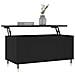 Tavolino Da Salotto Nero 90x44,5x45 Cm In Legno Multistrato - Foto miniatura 3