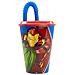 Bicchiere Rosso E Blu Per Bambini In Plastica Avengers Iron Man Hulk 430 Ml Con Cannuccia E Coperchio Flessibile - Foto miniatura 3